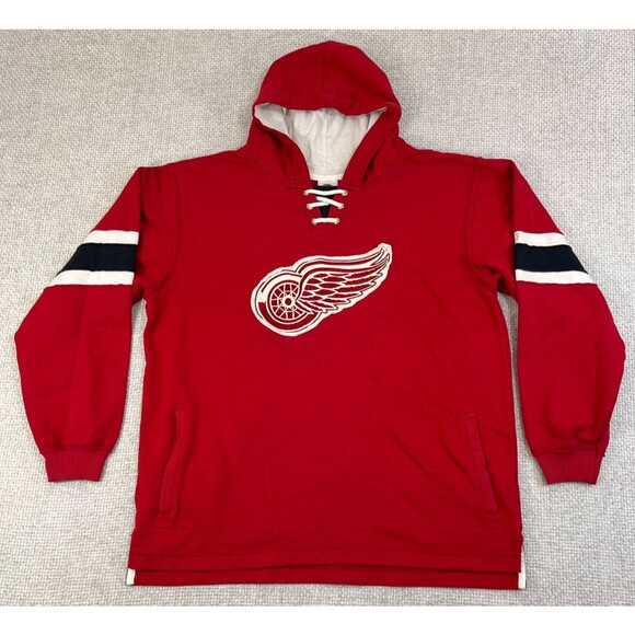 Detroit Red Wings Hockey Hoodie Sweatshirt NHL Youth XL 18-20 Lace Up Pullover - Picture 1 of 8